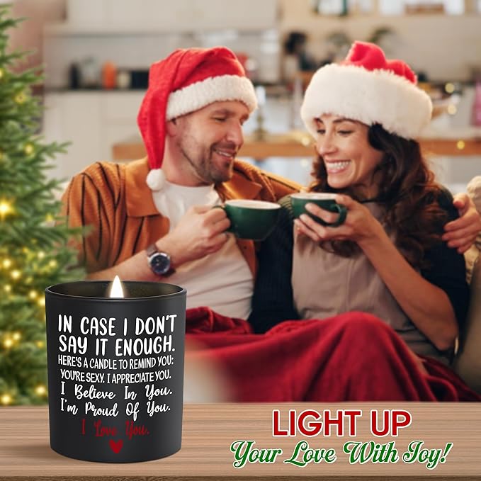 TEEZWONDER Christmas Anniversary Wedding Gifts for Women Men - Long Lasting Vanilla Lavender Candle 10 Oz - Romantic Birthday Gifts for Him Her, Girlfriend Boyfriend Gift Ideas