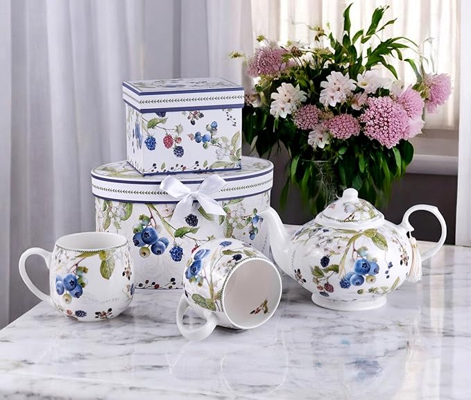 Wild Berries Bone China Teapot 33.81 fl oz (1000 ml) in Gift Box