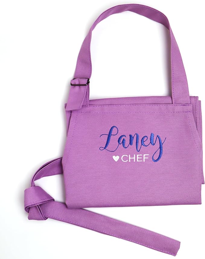 Kids Apron - Embroidered Personalized Cooking Custom Apron with Name, Adjustable, Cotton, with Pockets, for cooking