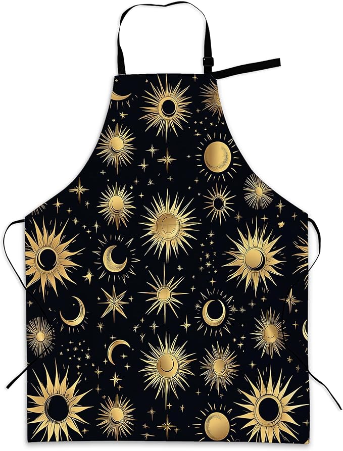 Kitchen Apron with Pocket,Waterproof Adjustable Neck and Long Ties, Cooking Baking Gardening Painting Apron for Women