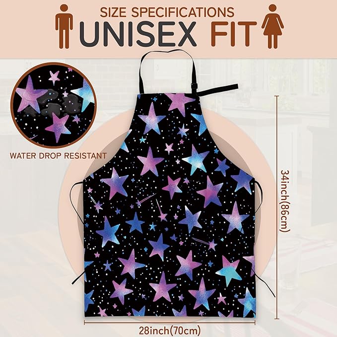 Cooking Aprons for Men and Women,Adjustable Bib Chef Apron with 2 Pockets, Soft and Durability Kitchen Apron