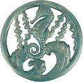 Cast Iron Trivet, Heavy Duty Pot Holder, Seahorse Seagrass Design, Heat Resistant Decorative Kitchen Dining Table Accessory for Hot Pans, Coffee Pots, BBQ
