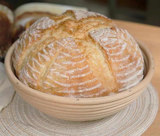 Banneton Bread Proofing Basket,9 Inch Round + 9.8 Inch Oval Sourdough Proofing Baskets with Liner,Dough Proofing Bowls,Made of Natural rattan,for Sourdough Bread Baking Supplies
