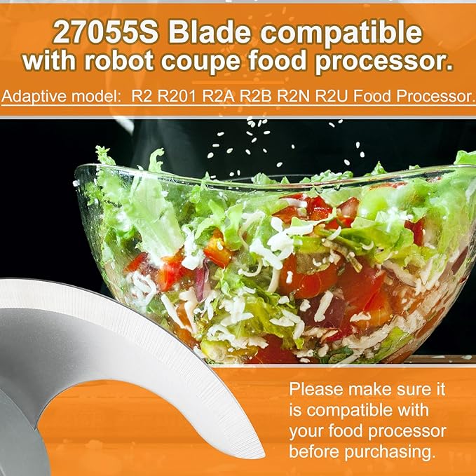 27055 Replacement S Blade Compatible with robot coupe R2, R2N, R2B, R2U Commercial Food Processor, S Smooth Blade Assembly