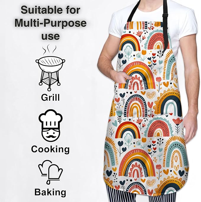 Cute Dolphin Apron for Women Men, Oxford Fabric Kitchen Cooking Chef Aprons