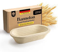 Wood Pulp Banneton Bread Proofing Basket – 13" Oval 1.5LB Brotform, Grooved Pattern– Non-Stick Natural Wood Pulp Pressed for Durability– Made in Germany Proofing Basket for Sourdough Bread Baking