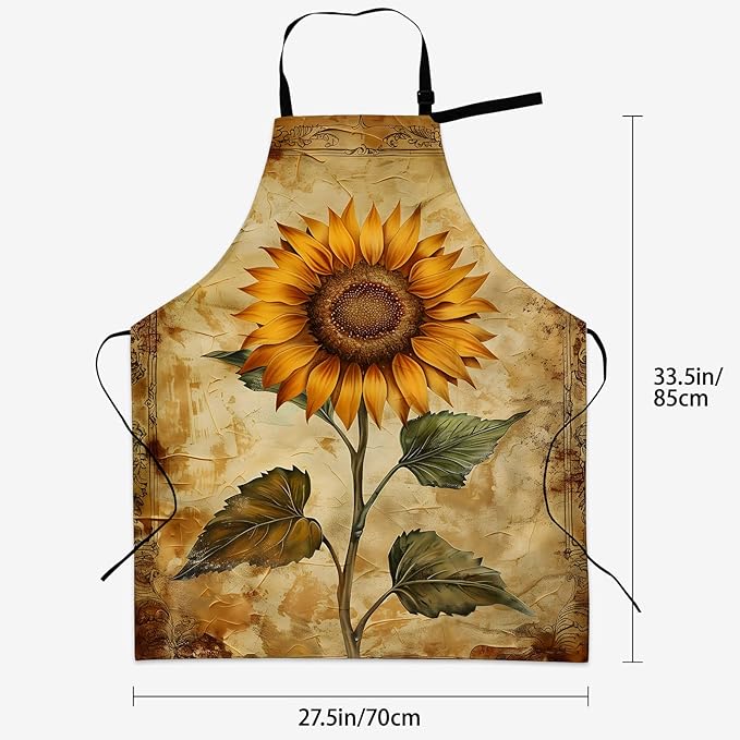 Rooster Apron for Women Men 28x33in, Kitchen Chef Aprons with 2 Pockets, Polyester, Chicken Apron