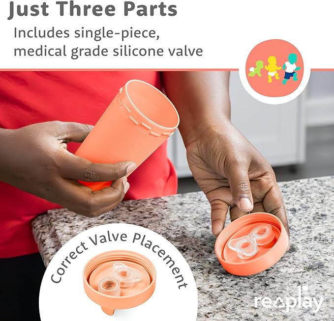 Re-Play Spill-Proof Sippy Cups - Reusable 10 Oz Set of 4, Dishwasher & Microwave Safe, Made in USA - Set of 4-3.13" x 6.25" - Bubble Pop
