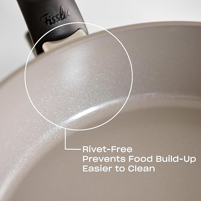 Fissler Ceratal Comfort Ceramic 9.5 Inch Non-Stick Frying Pan, Warm Grey, Made without PFAS