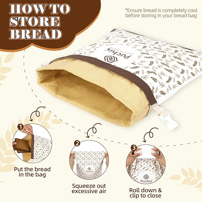 2 Pack XL Cotton & Beeswax Bread Bags for Sourdough & Homemade Bread – Organic Bees vax- Reusable, Eco-Friendly & Food-Safe Storage, 17x13 in, Freezer-Safe Freshness