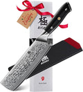 KYOKU Nakiri Knife - 7" - Shogun Series - Japanese Style VG10 Steel Core Damascus Blade - with Sheath & Case