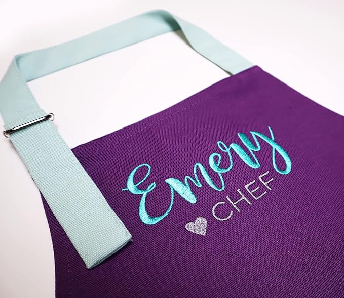 Kids Apron - Embroidered Personalized Cooking Custom Apron with Name, Adjustable, Cotton, with Pockets, for cooking