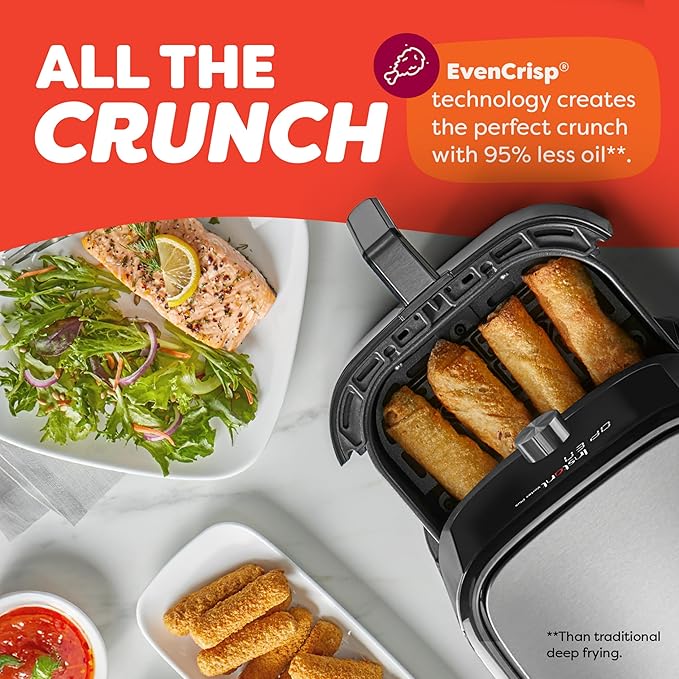 Instant Pot Vortex Plus 6QT XL Air Fryer, 6-in-1, Broils, Dehydrates, Crisps, Roasts, Reheats, Bakes for Quick Easy Meals, 100+ In-App Recipes, Dishwasher-Safe, from the Makers of Instant Pot, Black