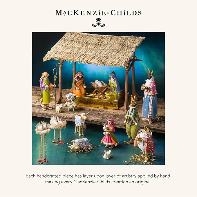 MACKENZIE-CHILDS Patience Brewster Nativity Figurine, Christmas Nativity Home Decor, Praying Angel