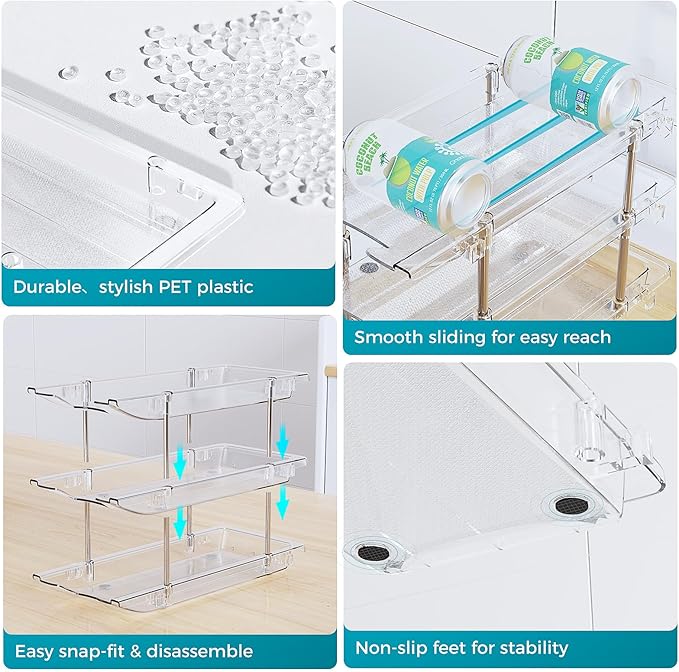 oylik Can Organizer for Pantry, 3 Tiers Can Storage Rack, up to 36 Cans Food Holders for Fridge, Cabinet and Pantry Organization