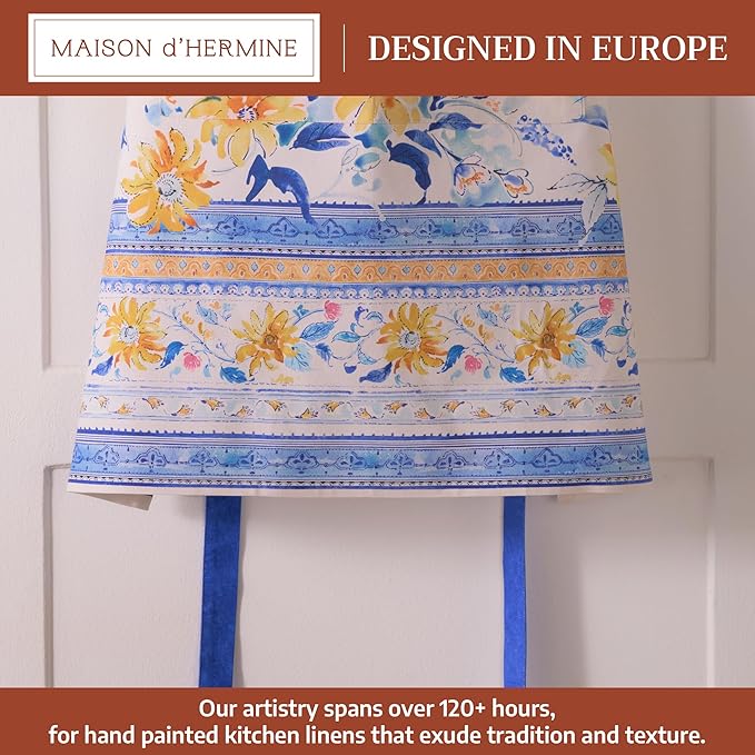 Maison d' Hermine 100% Cotton Apron for women with Pocket Kitchen Chef Apron for Men Cooking Gardening Server Waitress