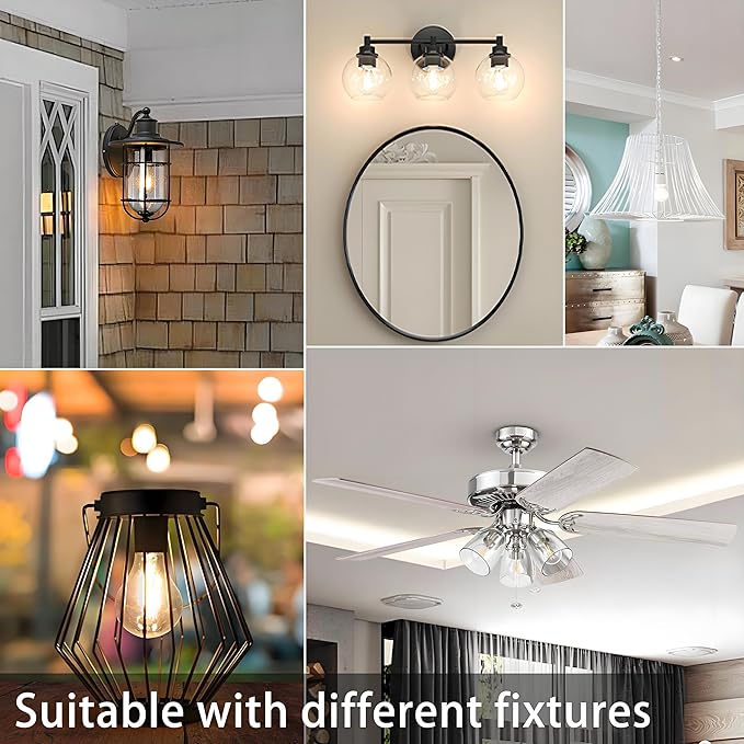 TJOY 24 Pack A19 Vintage LED Edison Bulbs, Dimmable, 60W Equivalent, High Brightness 5000K Daylight, Ultra-Bright, E26 Standard Base, 800 Lumens, CRI80+, Clear Glass Filament Bulb for Home