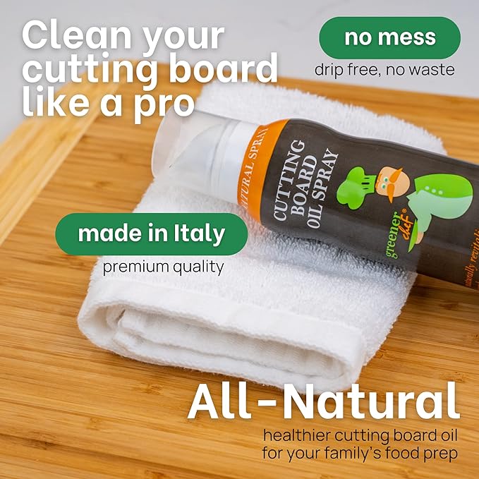 Italian Walnut Cutting Board Oil Spray Used for Conditioning Bamboo Wood Chopping Boards and Wooden Utensils - Ideal for Health Conscious Chefs