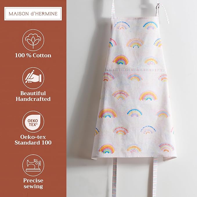 Maison d' Hermine 100% Cotton Apron for women with Pocket Kitchen Chef Apron for Men Cooking Gardening Server Waitress