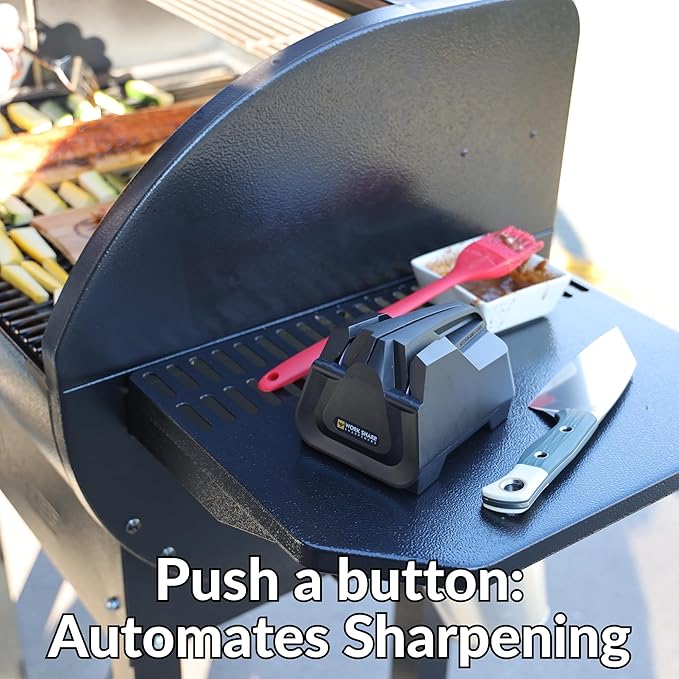 Work Sharp Electric Kitchen Knife Sharpener - Get knives ready for cookouts and BBQ's- Fits in Kitchen Drawer, Sharpens every time, fast & easy