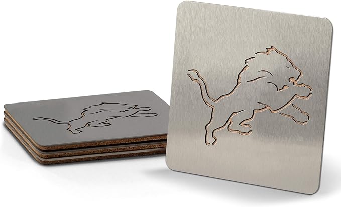 YouTheFan NFL Detroit Lions Boasters, Stainless Steel