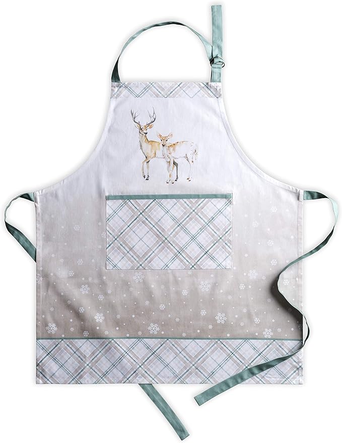 Maison d' Hermine 100% Cotton Apron for women with Pocket Kitchen Chef Apron for Men Cooking Gardening Server Waitress