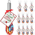 Zhehao 12 Sets 10 Inch Christmas Whisk Baking Gifts Sets Includes Stainless Steel Whisk Greeting Cards Ribbon and Plastic Bags for Neighbor Family Cooking Supplies Christmas Stocking Stuffers Ideas