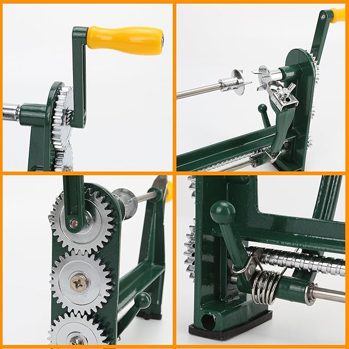 Hand Crank Orange Twist Peeler Machine, Multifunction Stainless Steel Fruit & Citrus Peeling Tool for Apple Kiwi Potato, Adjustable Clamp-on Kitchen Gadgets for Desk or Table, Household Tool