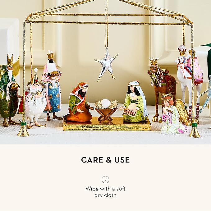 MACKENZIE-CHILDS Patience Brewster Nativity Figurine, Christmas Nativity Home Decor, Praying Angel