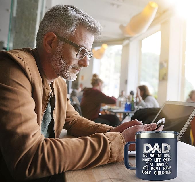 Christmas Gifts for Dad, Men - Gifts for Dad from Daughter, Son - Dads Birthday Gift Ideas, Happy Birthday gifts for Dads, Fathers - Best Dad Ever Gift, Present for dads - 14 Oz dad Mug