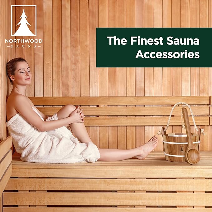 Sauna Ladle - Handmade from Canadian Red Cedar Wood - Natural Rope - 16″ Handle & 5 oz (150 mL) Capacity Spoon