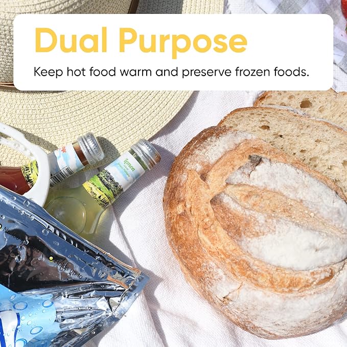 Superio Hot and Cold Insulated Bags for Food Delivery, Grocery Shopping Bags, Food Storage for Hot and Frozen Food for Travel, Disposable Cooler Bag
