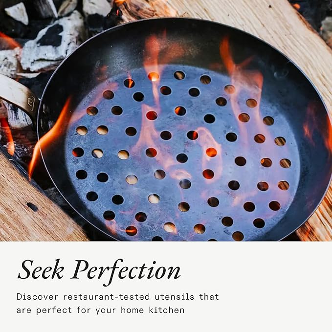 Made In Cookware - 12" Seasoned Carbon Steel Grill Frying Pan - (Like Cast Iron, but Better) - Professional Cookware - Crafted in Sweden