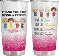 34HD Golden Tumbler 20oz – Thank You for Being a Friend – Double Wall Vacuum Insulated Stainless Steel Cup – Keeps Drinks Hot or Cold – Glitter Travel Mug Gift for Women & Friends
