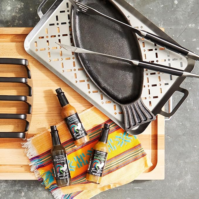 Sur La Table Cast Iron Fish Pan – Pre-Seasoned Grill-to-Table Cookware for Whole or Filleted Fish, Decorative Shape, Even-Heating, Outdoor Grill