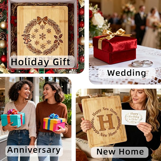 Personalized Cutting Board With Your Nmaes Date- Custom Cutting Boards Wood Engraved, Customized Wedding Gifts For Christmas, Wedding, Anniversary, Engagement, Housewarming