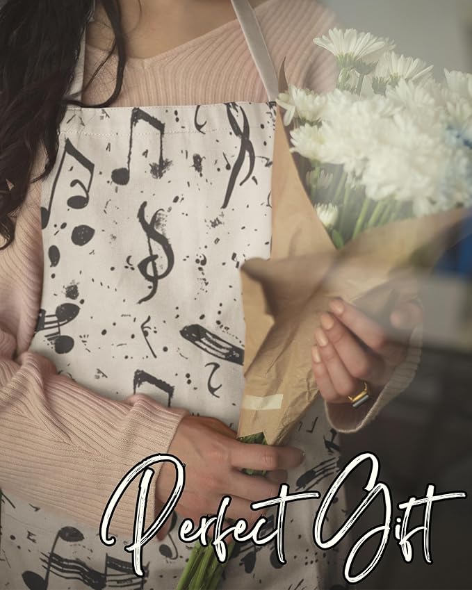 InnoBeta Music Lover Gifts, Musician Gifts Apron, Apron with Pockets and Adjustable Neck Strap