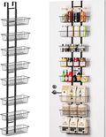 LUXEAR Over the Door Pantry Organizer, 8-Tier Adjustable Over the Door Hanging Spice Rack, No-Assembly Foldable Metal Over the Door Organizer for Kitchen, Home, Laundry Room, Bathroom