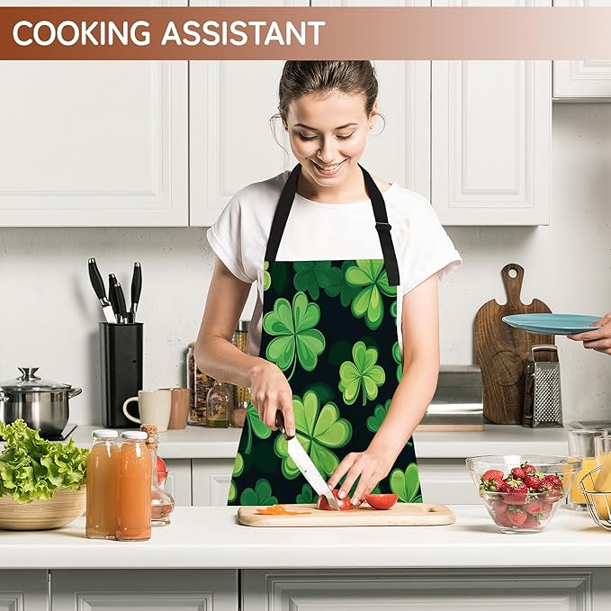 Cooking Aprons for Men and Women,Adjustable Bib Chef Apron with 2 Pockets, Soft and Durability Kitchen Apron