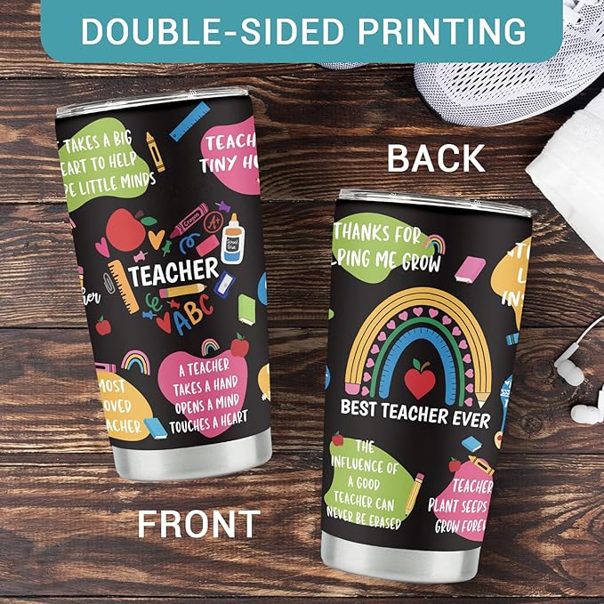 Christmas Teacher Gifts for Men - Xmas Teacher Appreciation Gifts - Teachers Retirement/Birthday Gift from Student Tumbler 20oz
