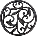 Comfy Hour Antique and Vintage Collection Cast Iron Round Trivet 7.8" D Black