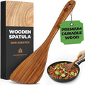 Wooden Spatula for Cooking, 12 Inch - Easy to Clean, Long-Lasting & Sturdy Natural Acacia Wood Spatula for Cooking - Wooden Spatulas with Comfortable Handle, Perfect for Flipping, Turning & Frying