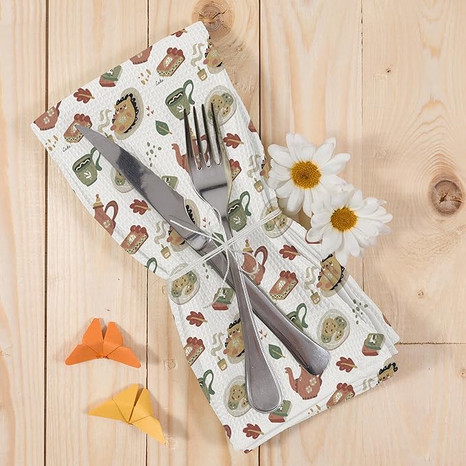 English Cottage Decor Kitchen Dish Towels, Cottagecore Gifts for Women, Hedgehog English Country Tea Time Cottagecore Hand Towels Kitchen Tea Towel Decorations, 16x24inch