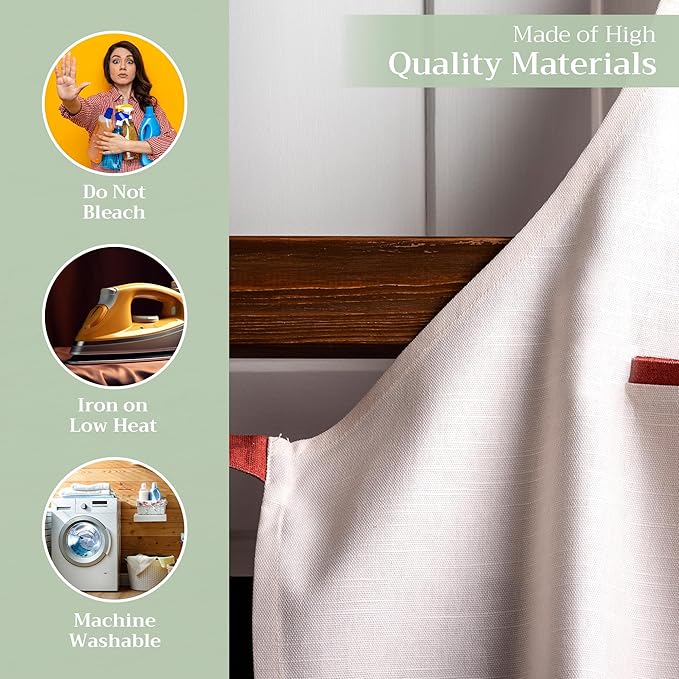 Maison d' Hermine 100% Cotton Apron for women with Pocket Kitchen Chef Apron for Men Cooking Gardening Server Waitress
