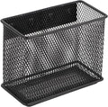 4.5'' × 2.2'' × 3.5'' Magnetic Basket for Whiteboard Black Magnetic Basket for fridge, Magnetic Locker Organizer Holder with 4 Strong Magnets, Magnetic Holder for Refrigerator Locker,