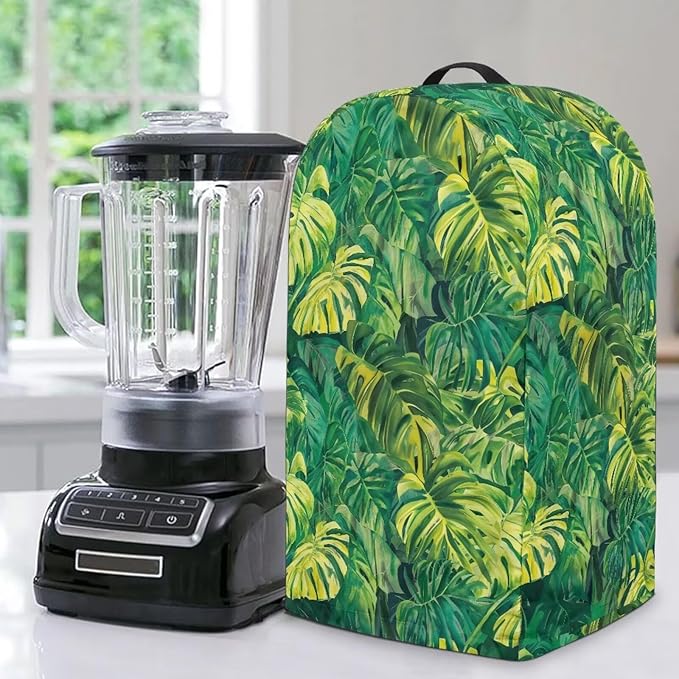 Monstera Leaf Blender Dust Cover, Stand Mixer, Coffee Maker, Food Processor Cover, Water Resistant, Polyester Blend, Easy Clean