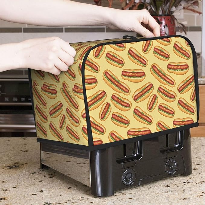 Toaster Cover 2 Slice Hotdogs Kitchen Small Appliance Covers with Pockets Dust and Fingerprint Protection