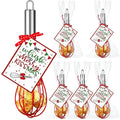 Zhehao 6 Sets 10 Inch Christmas Whisk Baking Gifts Sets Includes Stainless Steel Whisk Greeting Cards Ribbon and Plastic Bags for Neighbor Family Cooking Supplies Christmas Stocking Stuffers Ideas