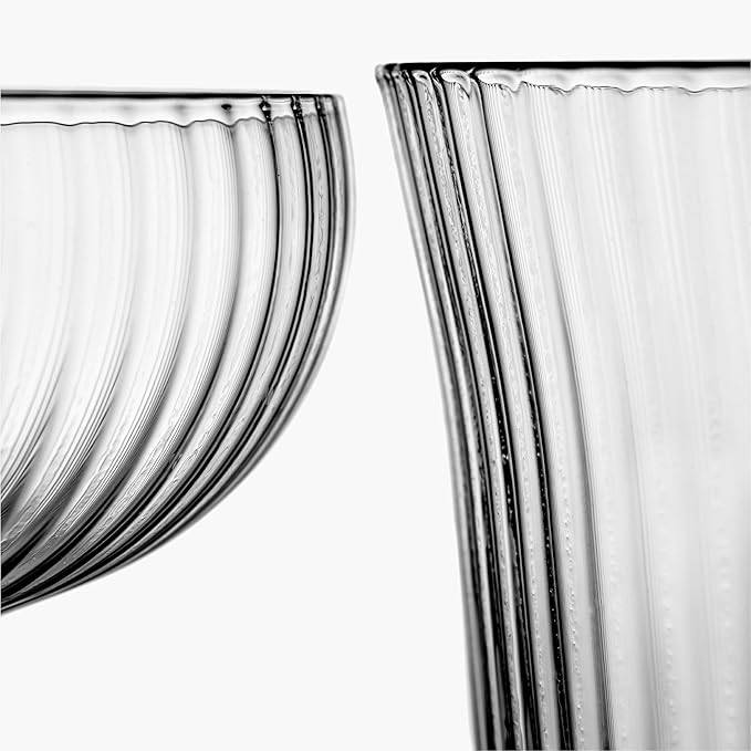 Serax Large Whiskey Glasses Drinking Set of 4 | Inku Glassware by Sergio Herman | Clear Glass Tumbler Cups without Lids | Home Essentials, Cocktail Glasses | Whisky, Beer, Juice, Water