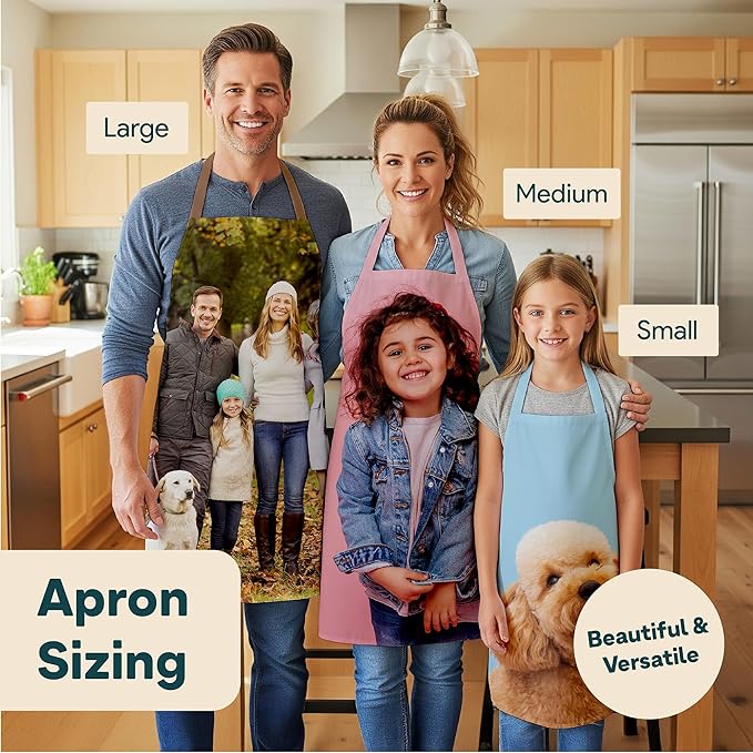 Winslow & Brody Custom Photo Aprons - Ships Next Day - USA Made - Gift for Loved Ones - Chef Apron for Women and Men